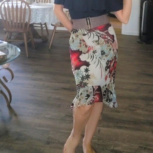 Fitted ruffled Maxie skirt high low small - Picture 10 of 11